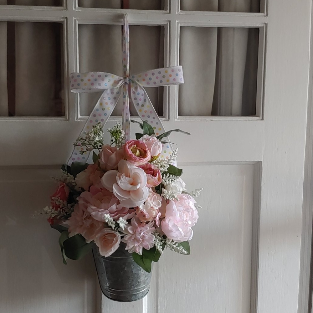 Handmade Peony/Rose Door Wreath - Picture 6 of 6